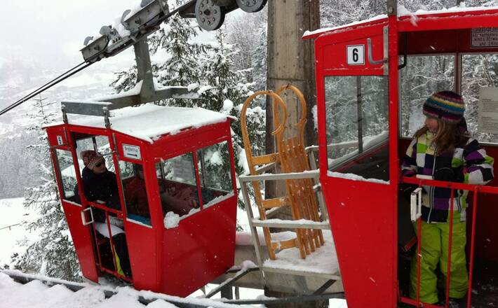 Auch im Winter ist die Obersalzbergbahn im Betrieb