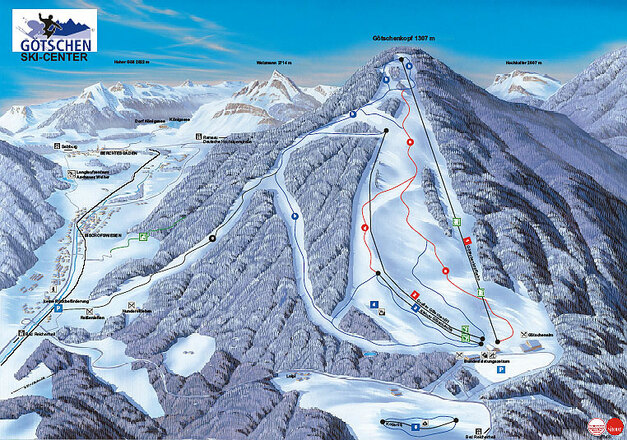 Pistenplan des Skigebiets Götschen