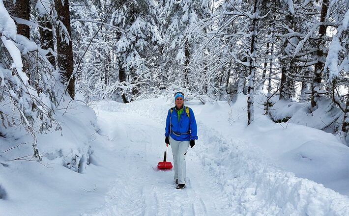 Aufstieg auf der Rodelbahn Vorderbrand