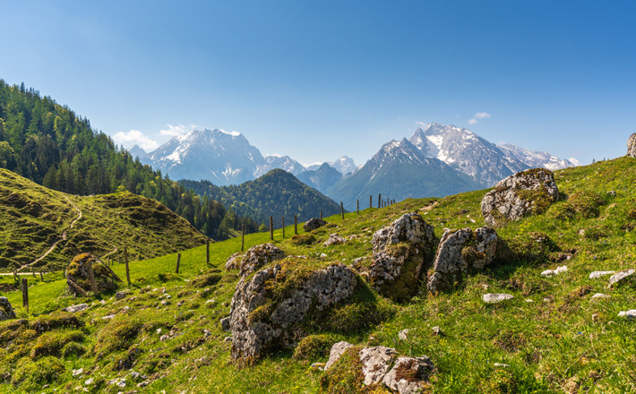 Blick von der Mordau zu Watzmann und Hochkalter