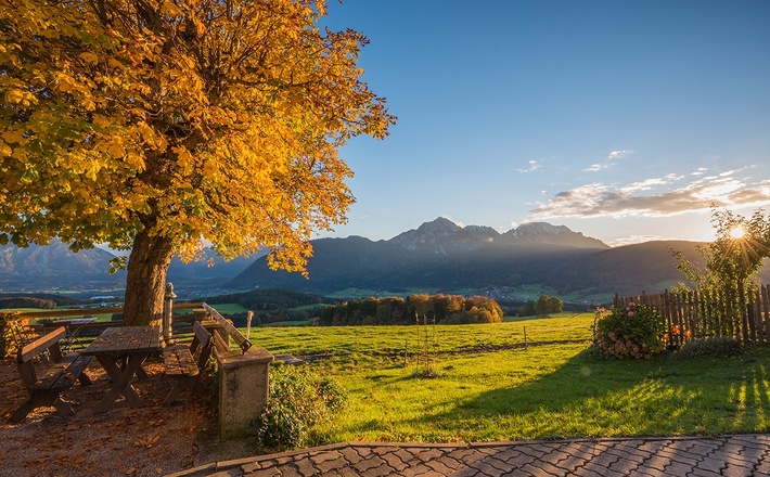 Terrasseblick der Stroblalm