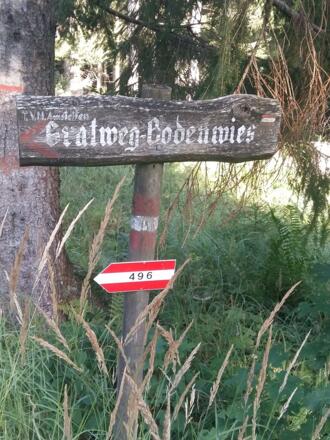 Bodenwies - Schild Gratweg