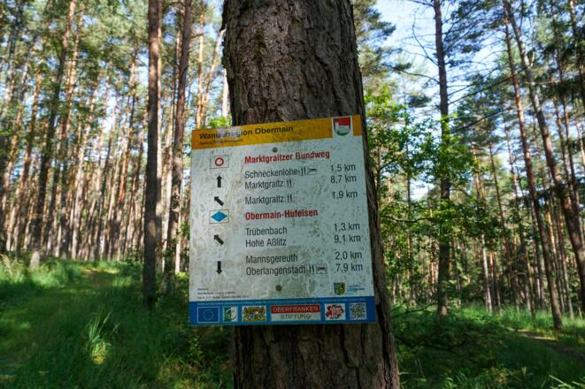 Wegbeschilderung auf dem Marktgraitzer Rundweg