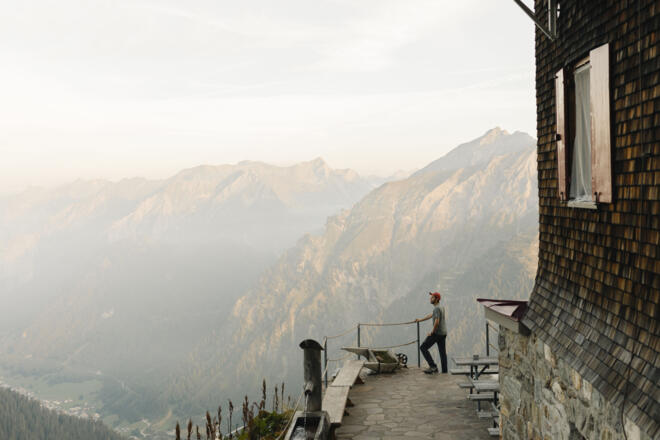 Blick von der Kaltenberghütte ins Klostertal
