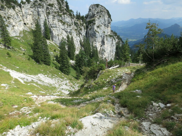 Abstieg über die Skipiste