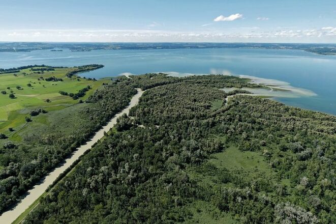 Mündung der Tiroler Achen in den Chiemsee