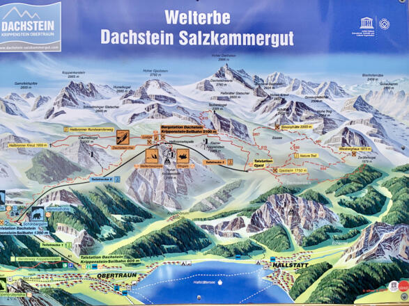 Plan vom Welterbe Dachstein Salzkammergut