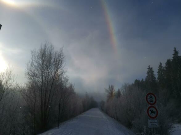 Winterregenbogen am Illerdamm bei Fischen