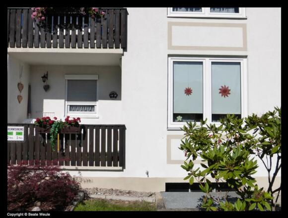 Blick vom Garten auf die Wohnung