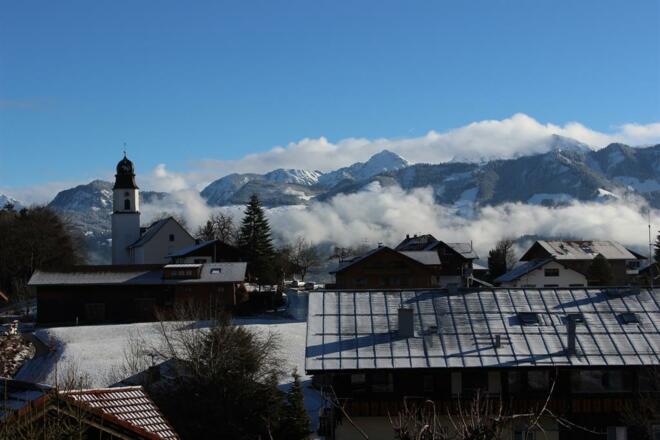 Aussicht auf Ofterschwang und die Allgäuer Berge
