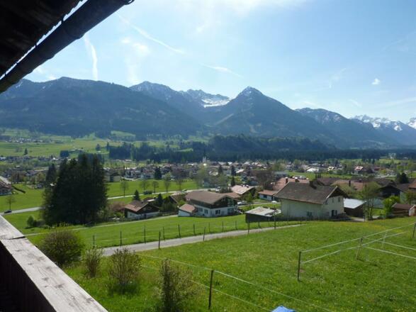 Aussicht vom Balkon auf das Rubi- und Nebelhorn