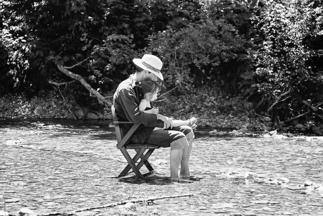 oder mit den Kindern in der Bolgenach sitzen