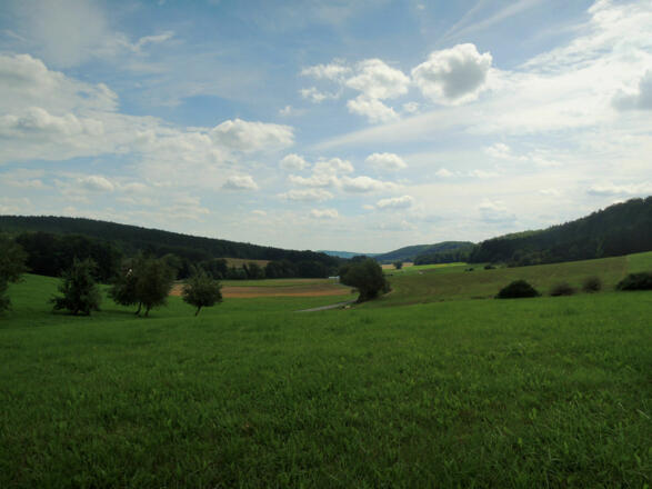 Am Ortseingang von Rottenbach haben wir einen wunderschönen Ausblick.