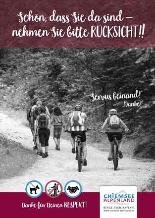 Rücksicht Wanderer-Radfahrer