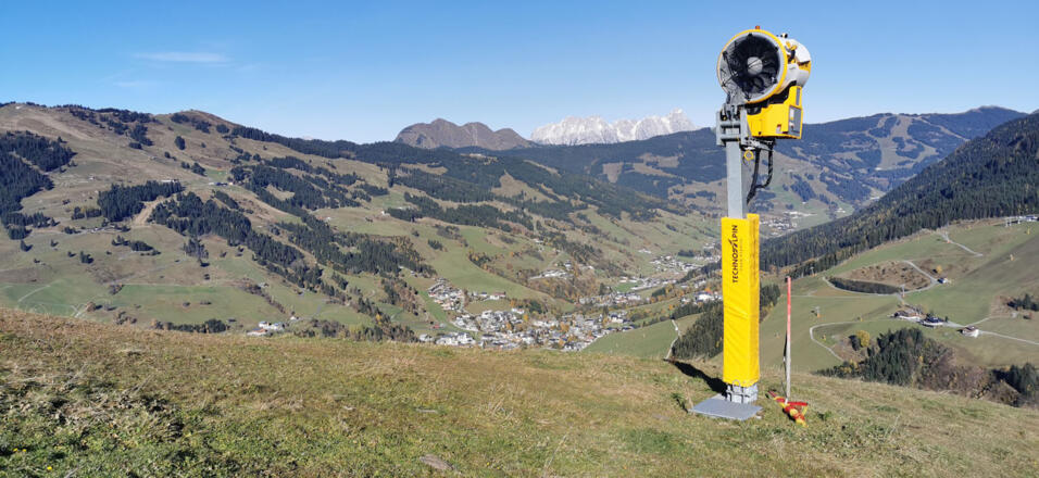 Die Schneekanone am 12erKogel wartet auf ihren Einsatz