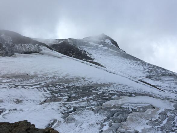 Gletscher am Gipfelgrat am Wilden Freiger