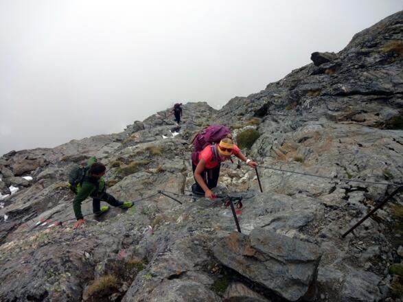 Steiler Aufstieg zum Becherhaus