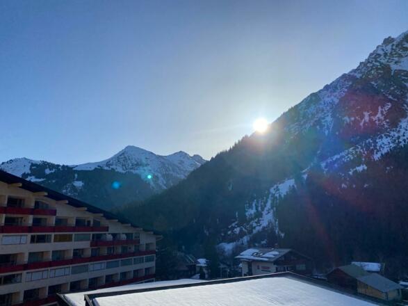 Aussicht Balkon im Winter