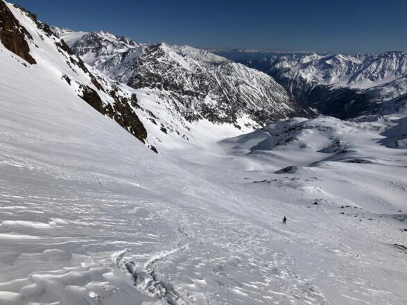 Abfahrt durchs Steinschlagtal