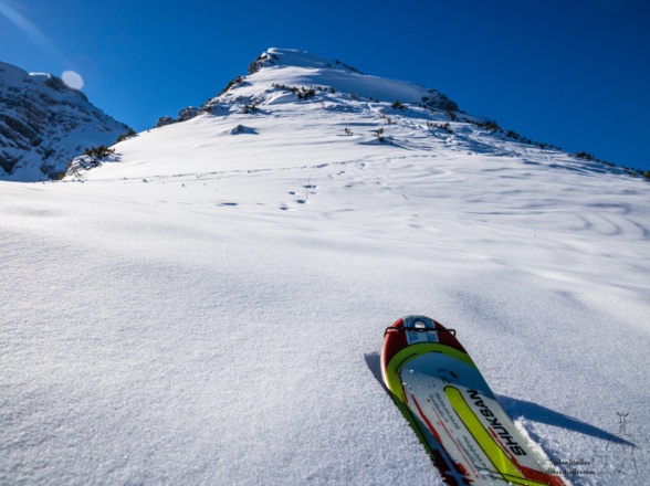 Die letzten Meter auf den einsamen Gipfel.