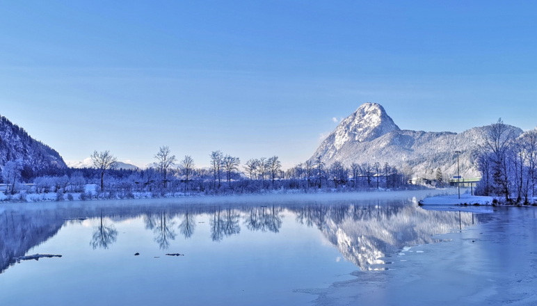 Kiefersfelden Inn Pendling Winter Kieferbachmündung