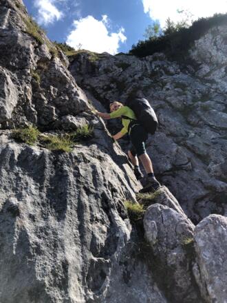 Kurze Kletterstelle