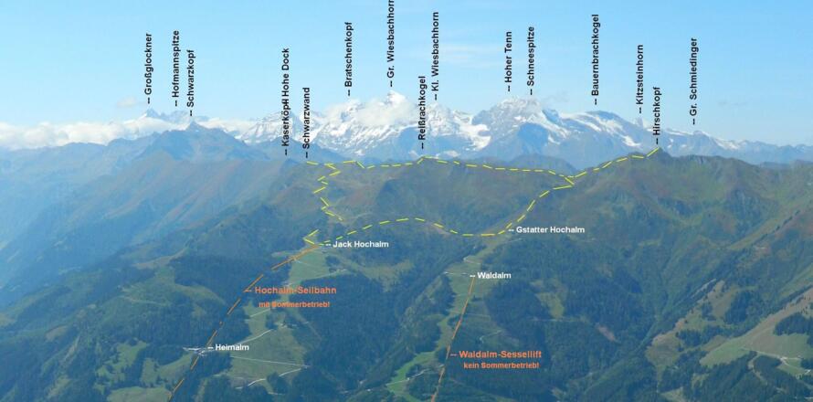 Blick vom Grubereck übers Rauristal zu unserer Tour