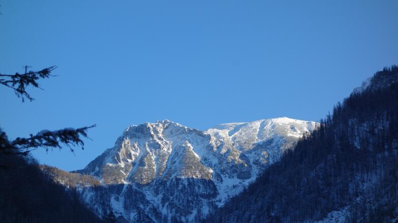 Rückblick zur Seehagelmauer und zum Hohen Nock