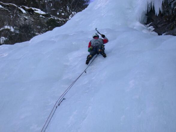 Vorstieg erste Seillänge Rechter Doppellutscher