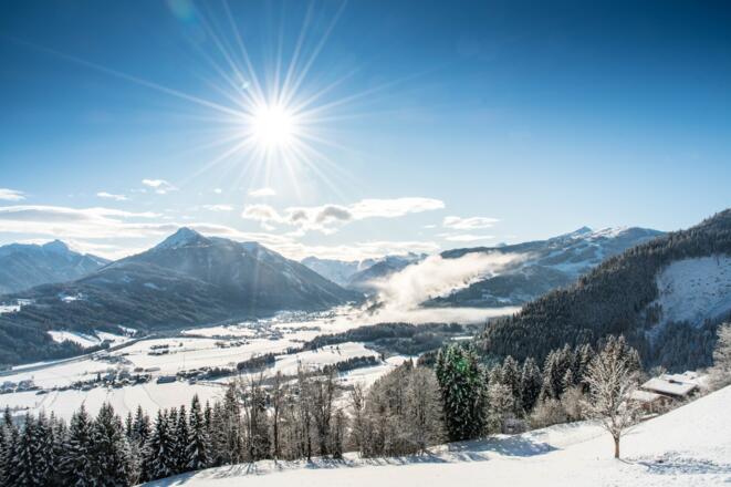 Aussicht vom Aigenberg ins Flachautal