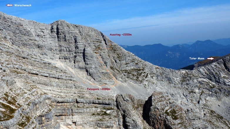 Ungefährer Anstieg zum WEG 201