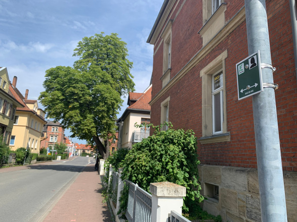 Beschilderung des Friedrich-Rückert-Wegs in Coburg