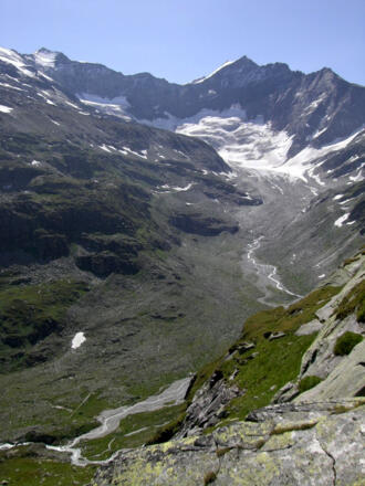 Blick zum Gletscherlehrweg