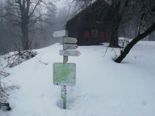 Wanderschilder Jägerhütte zwischen Hauptmannsberg und Änger