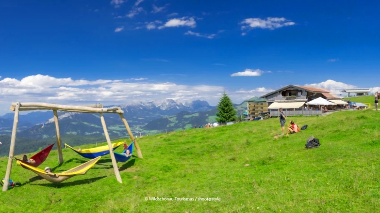Abhängen in einer Hängematte am Markbachjoch
