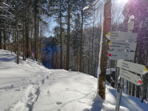 Wegschilder am Hangweg
