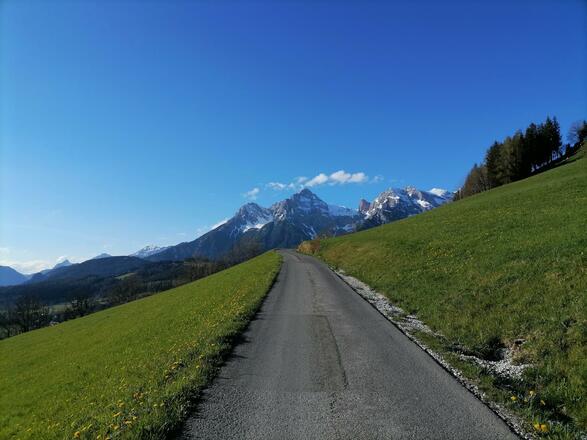 Asphaltstraße auf die Natrun bei Maria Alm