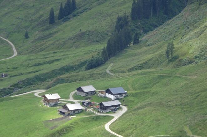 Blick zur Baumgarten Alm