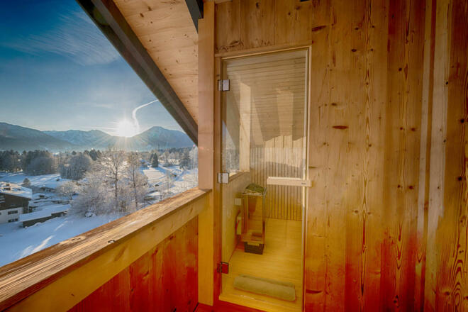 Balkon mit Sauna