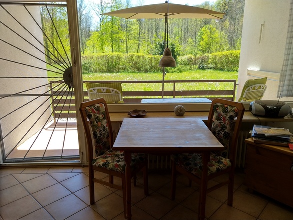 Wohnzimmer mit Blick in die Natur