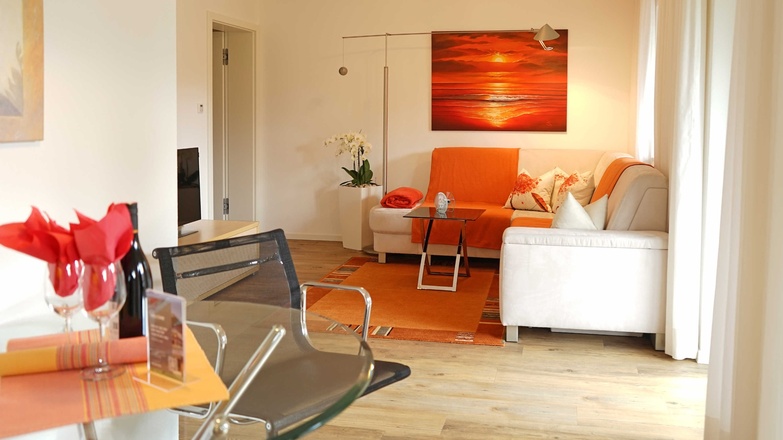 Wohnzimmer Apartment Möwe