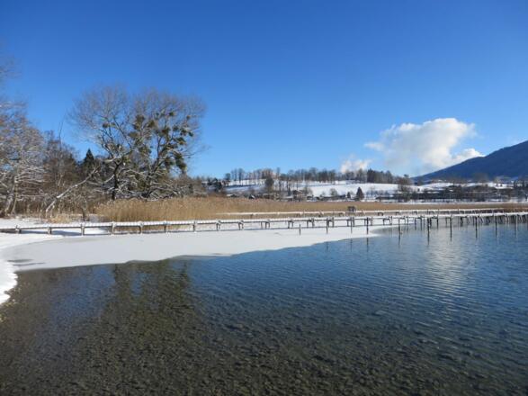 Blick auf Steege im Strandbad Kaltenbrunn