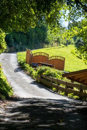 Anfahrt mit Grillplatz