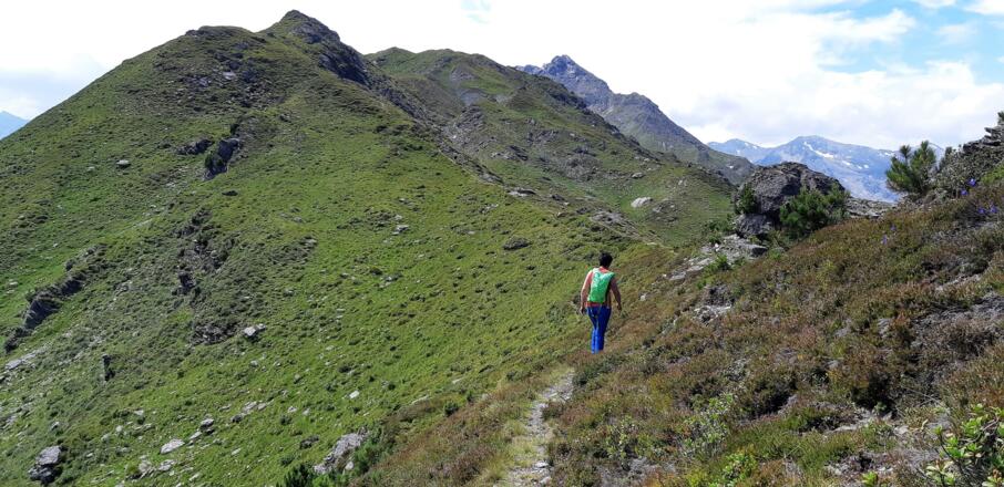Gut sichtbar der Weg Richtung Rosskopf.