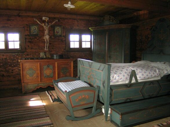 So sah damals ein typisch-bäuerliches Schlafzimmer aus.