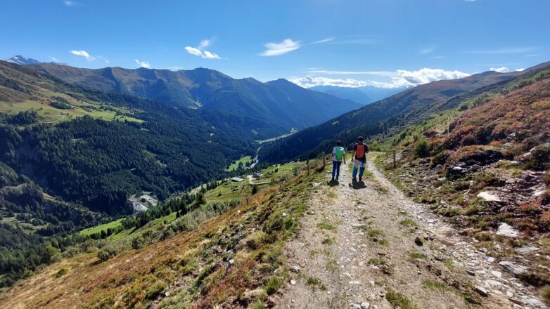... zur Zehenter Alm (in Bildmitte) und weiter zur Peeralm. Der Kreis schließt sich.