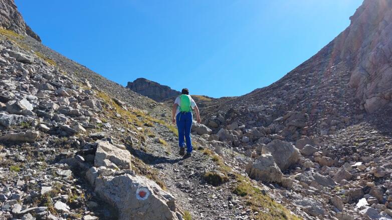 Es wird steiniger - das Tarntal. Hinten die Lizumer Sonnenspitze.