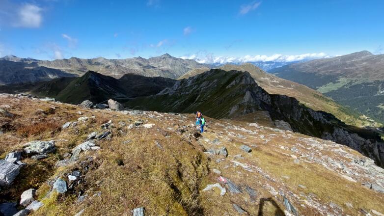 Am Wilke-Steig hinab zum Klammjoch.