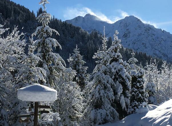 Schneefahnen am Berg