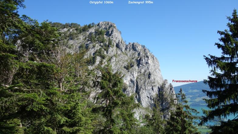 Blick zum Klettersteig